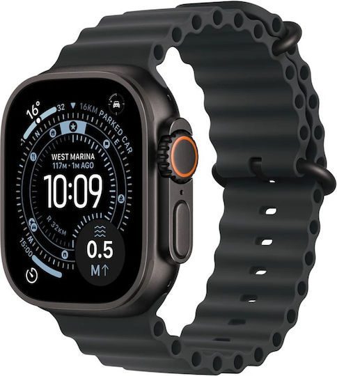 APPLE WATCH ULTRA 3  5G 49nm BLACK TITANIUM CASE WITH OCEAN BAND-BLACK | Shopin.gr