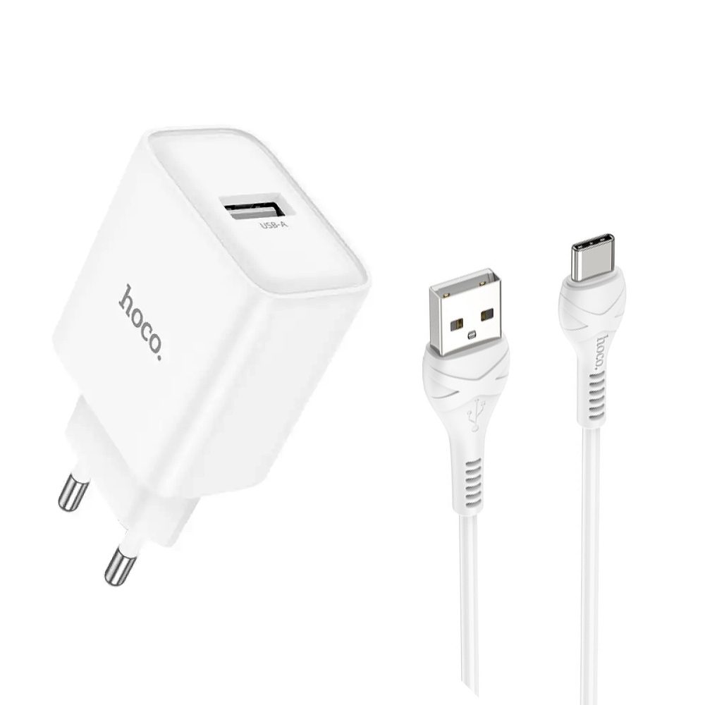 Φορτιστής Ταξιδίου Hoco DC72 River USB-A 5V 2.1A με Καλώδιο USB-A σε  USB-C 1m Λευκός | Φορτιστές - shopin.gr