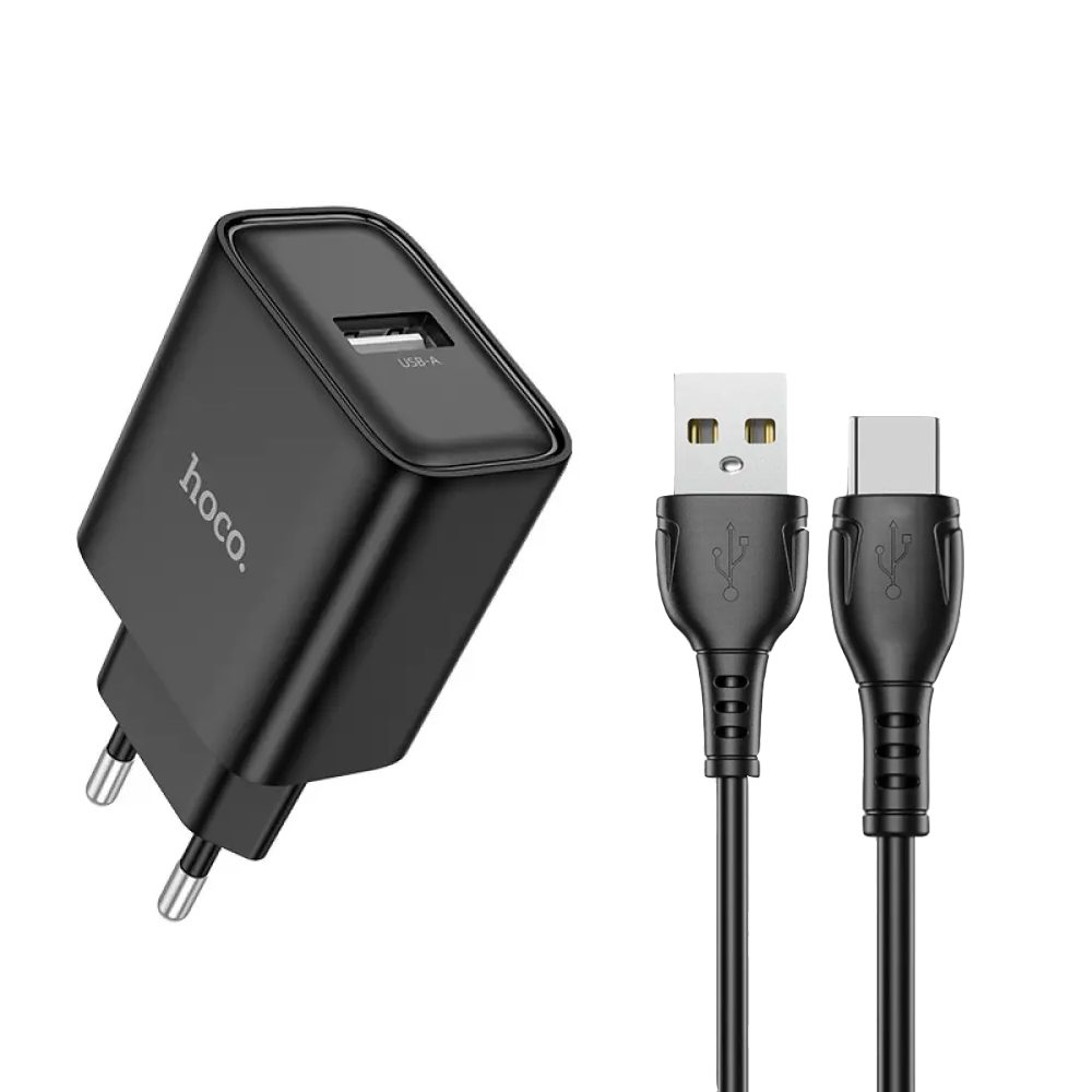 Φορτιστής Ταξιδίου Hoco DC72 River USB-A 5V 2.1A με Καλώδιο USB-A σε  USB-C 1m Μαύρος | Φορτιστές - shopin.gr