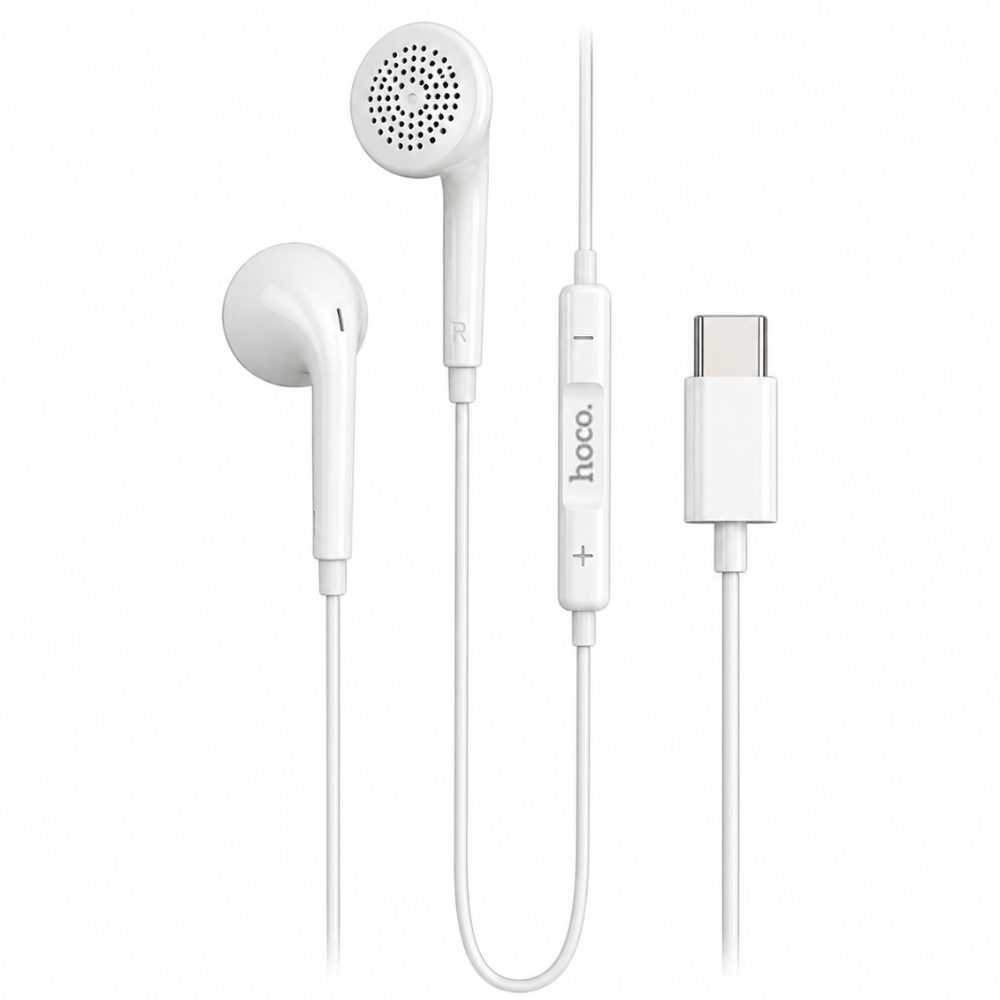 Hands Free Hoco. DM51 Fringe Stereo USB-C με Μικρόφωνο 1.2m Λευκά Συμβατά με Όλες τις USB-C Συσκευές | Hands Free - shopin.gr