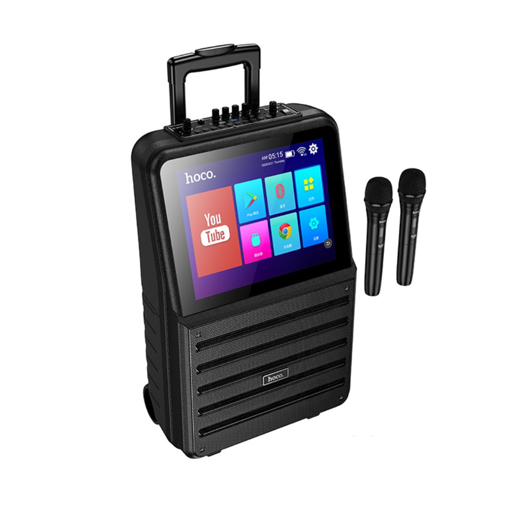 Φορητό Ηχείο Wireless Hoco DS70 Spacious v5.0 60W 7200mAh USB AUX MicroSD Card με 2 Ασύρματα Μικρόφωνα Οθόνη Αφής 14.1" και Android 12 | Φορητά Ηχεία - shopin.gr