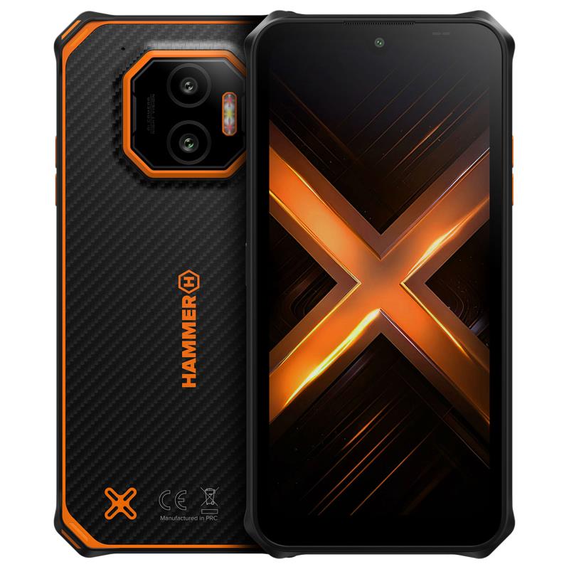 Κινητό Τηλέφωνο Hammer Energy X2 (Dual SIM) 128GB 6GB RAM Μαύρο-Πορτοκαλί | Shopin.gr