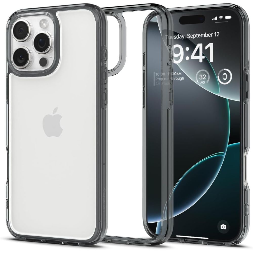 Θήκη Spigen Ultra Hybrid για Apple iPhone 16 Pro Max Διάφανο-Γκρι | Θήκες - shopin.gr