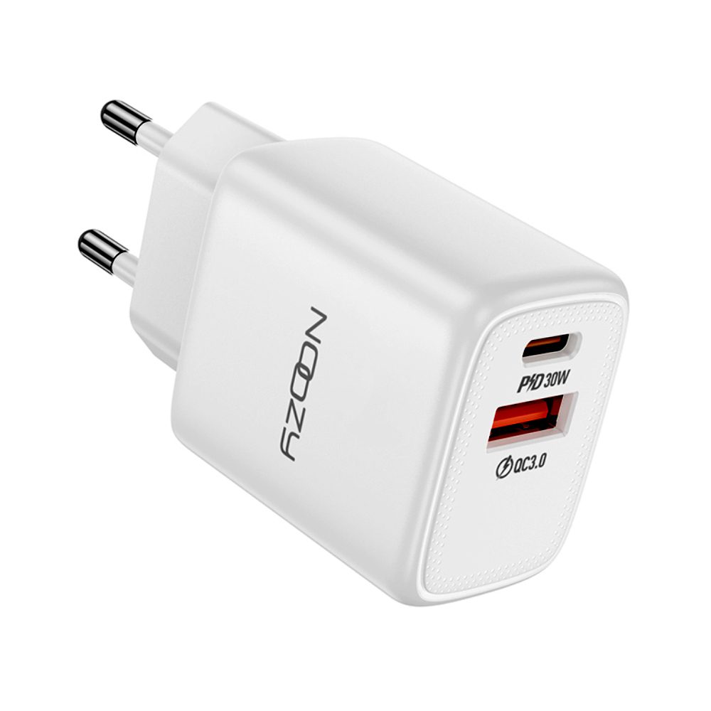 Φορτιστής Ταξιδίου Noozy Rogue E35 PD30W+QC3.0 USB-C Max PD 30W USB-A Max 18W Λευκό | Φορτιστές - shopin.gr