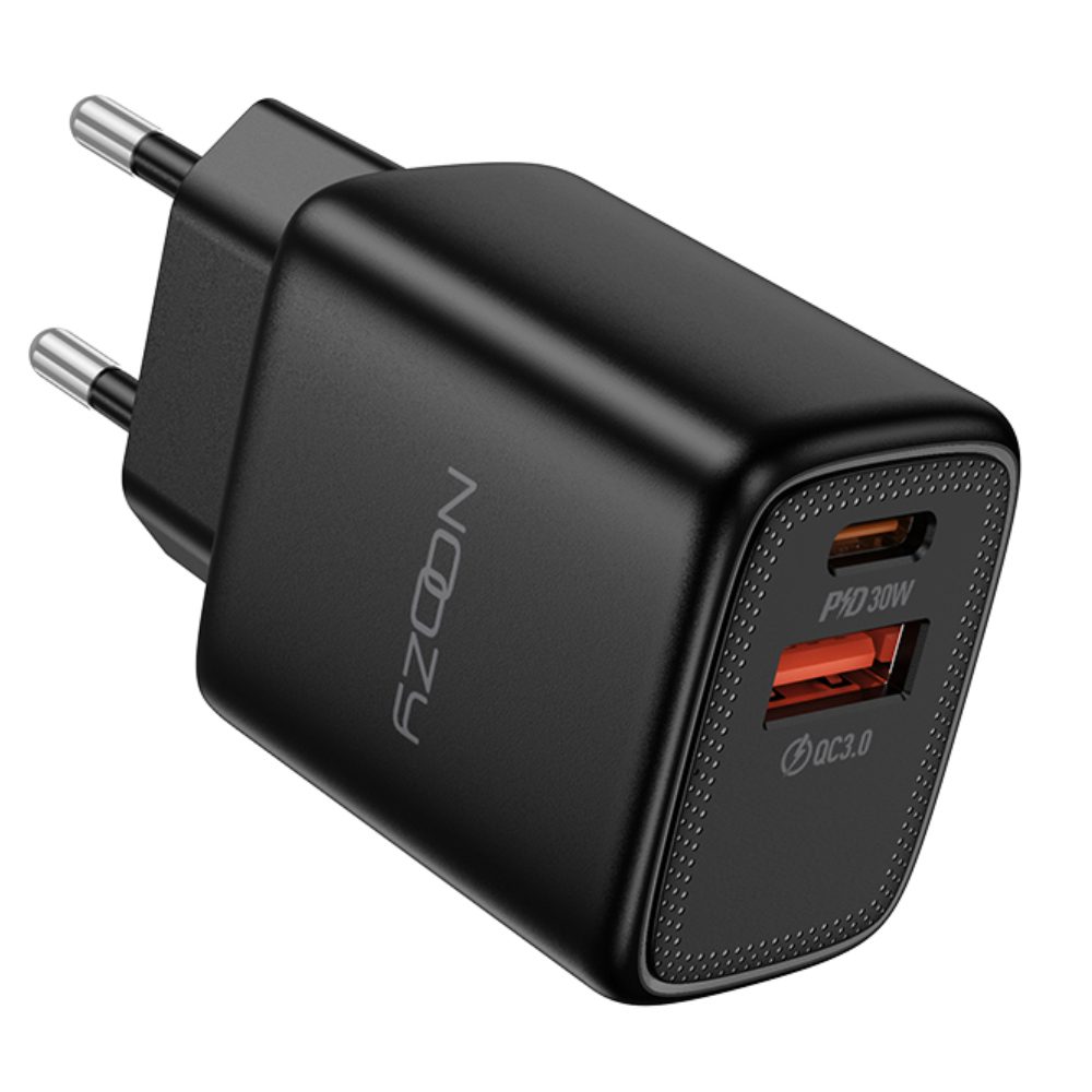 Φορτιστής Ταξιδίου Noozy Rogue E35 PD30W+QC3.0 USB-C Max PD 30W USB-A Max 18W Μαύρος | Φορτιστές - shopin.gr
