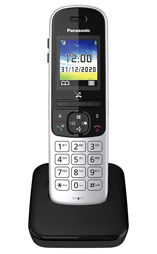 Ασύρματο Ψηφιακό Τηλέφωνο Panasonic KX-TGH710 EU Ασημί με Έγχρωμη Οθόνη 1