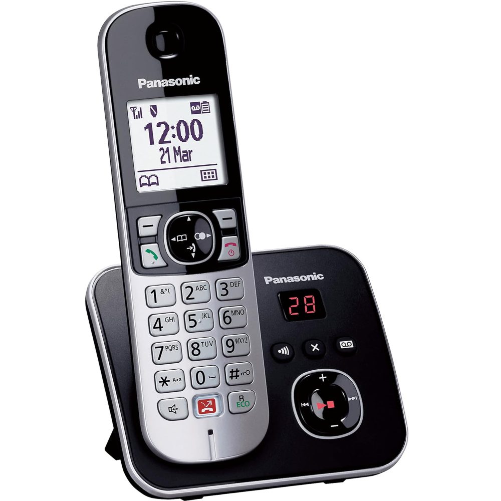 Ασύρματο Ψηφιακό Τηλέφωνο Panasonic KX-TG6861SPB  με Ανοιχτή Ακρόαση Αποκλεισμό Kλήσεων Αυτόματο Τηλεφωνητή Μαύρο | Ασύρματα Τηλέφωνα - shopin.gr