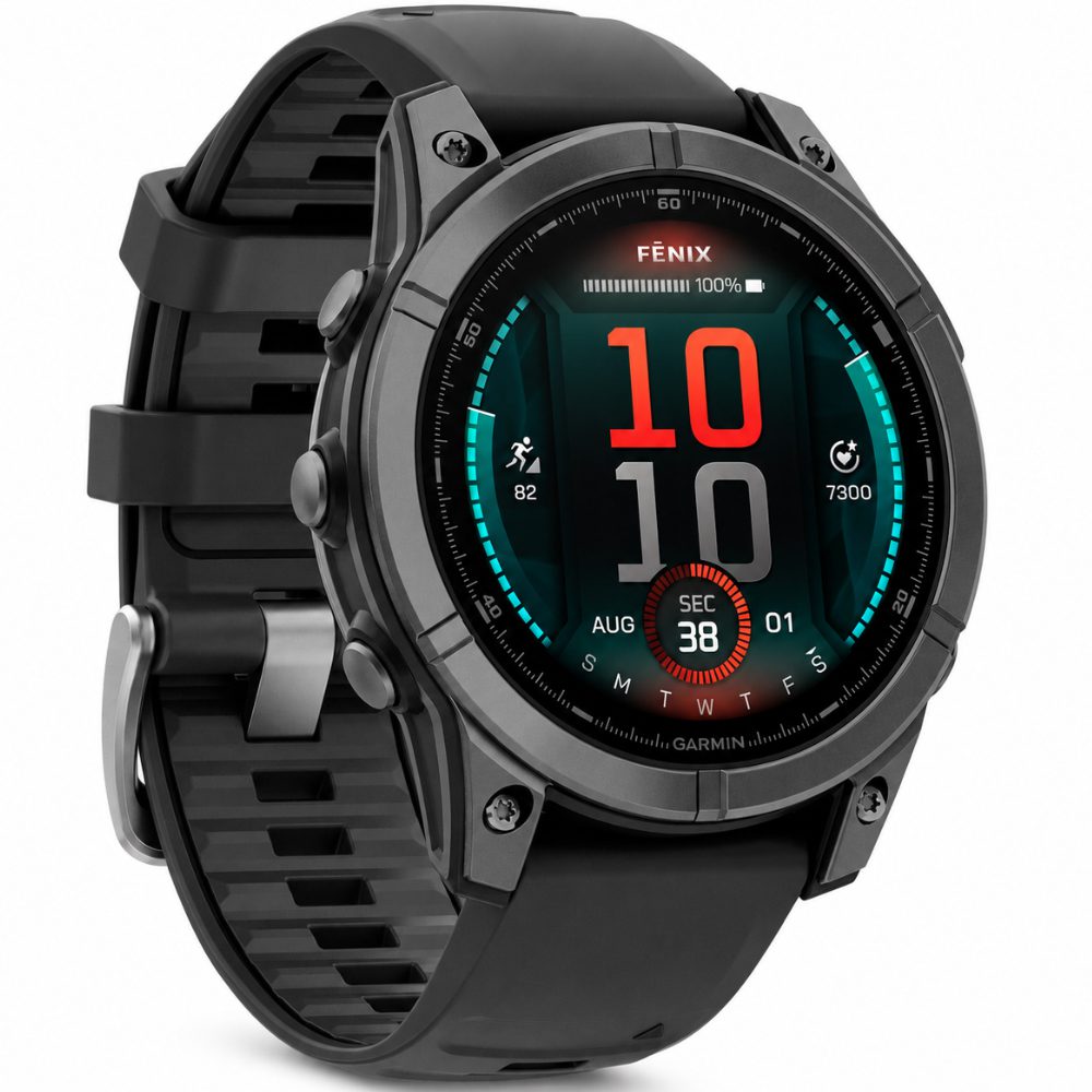 Smartwatch Garmin Fenix E Stainless Steel 47mm GPS NFC 10 ATM Slate Grey με Black Silicone Band | Smartwatches - shopin.gr