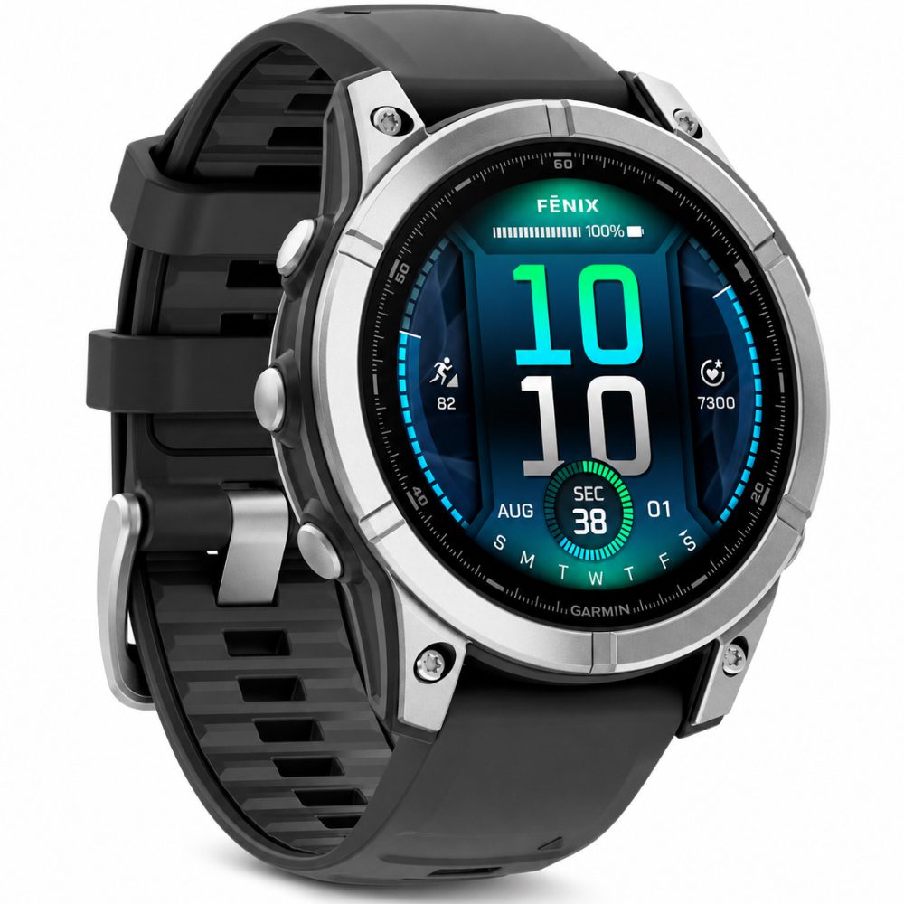 Smartwatch Garmin Fenix E 47mm GPS NFC 10 ATM Stainless Steel με Black Silicone Band | Smartwatches - shopin.gr