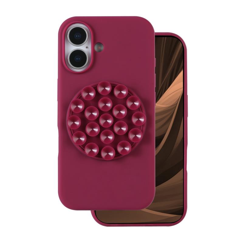 Θήκη Silicon & PC inos Apple iPhone 16 με Suction Cup Μπορντώ | Shopin.gr