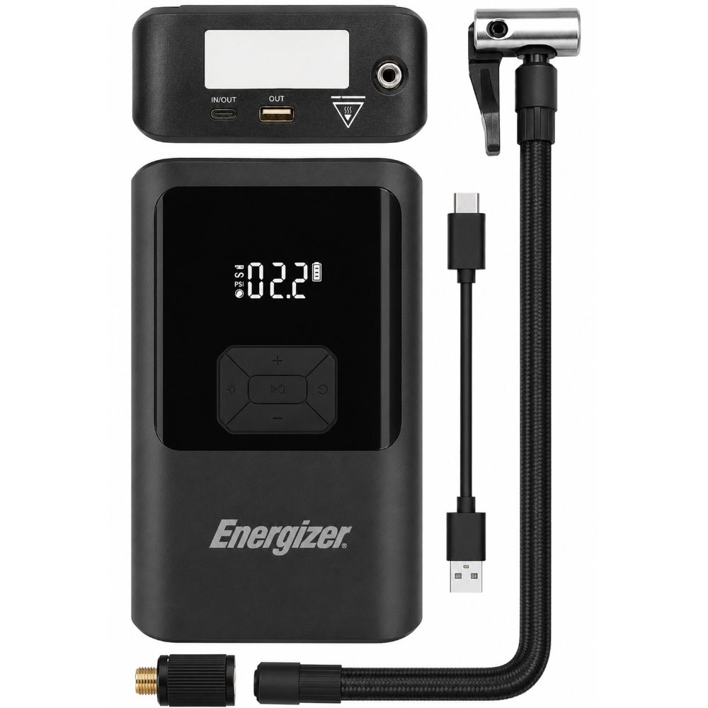 Power Bank Energizer JE10000JP 10000mAh PD15W QC 1xUSB-A 1xUSB-C Προσάρτημα Εκκίνησης Αυτοκινήτου 1500A and Air Pump 11 bar Μαύρο | Power Bank - shopin.gr