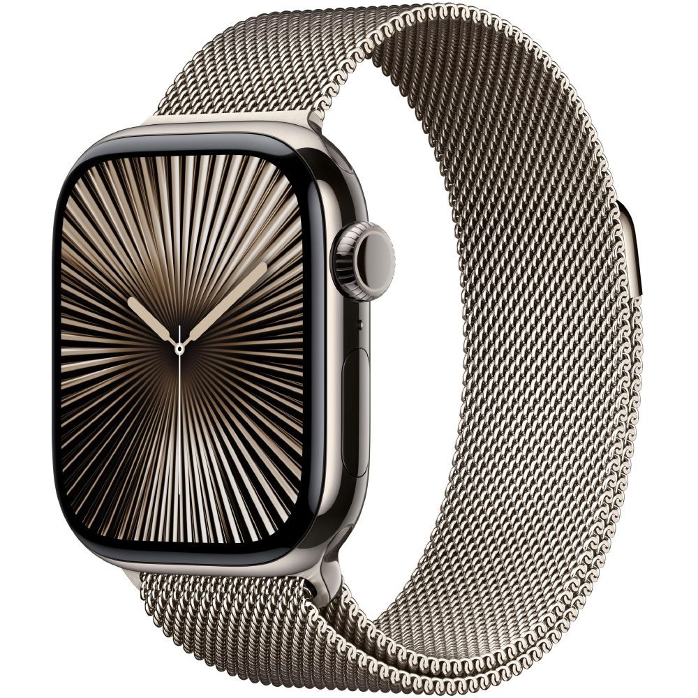 Apple Watch Series 10 4G 42mm GPS eSIM NFC IP6X Titanium Case Natural με Natural Milanese Loop | Smartwatches - shopin.gr