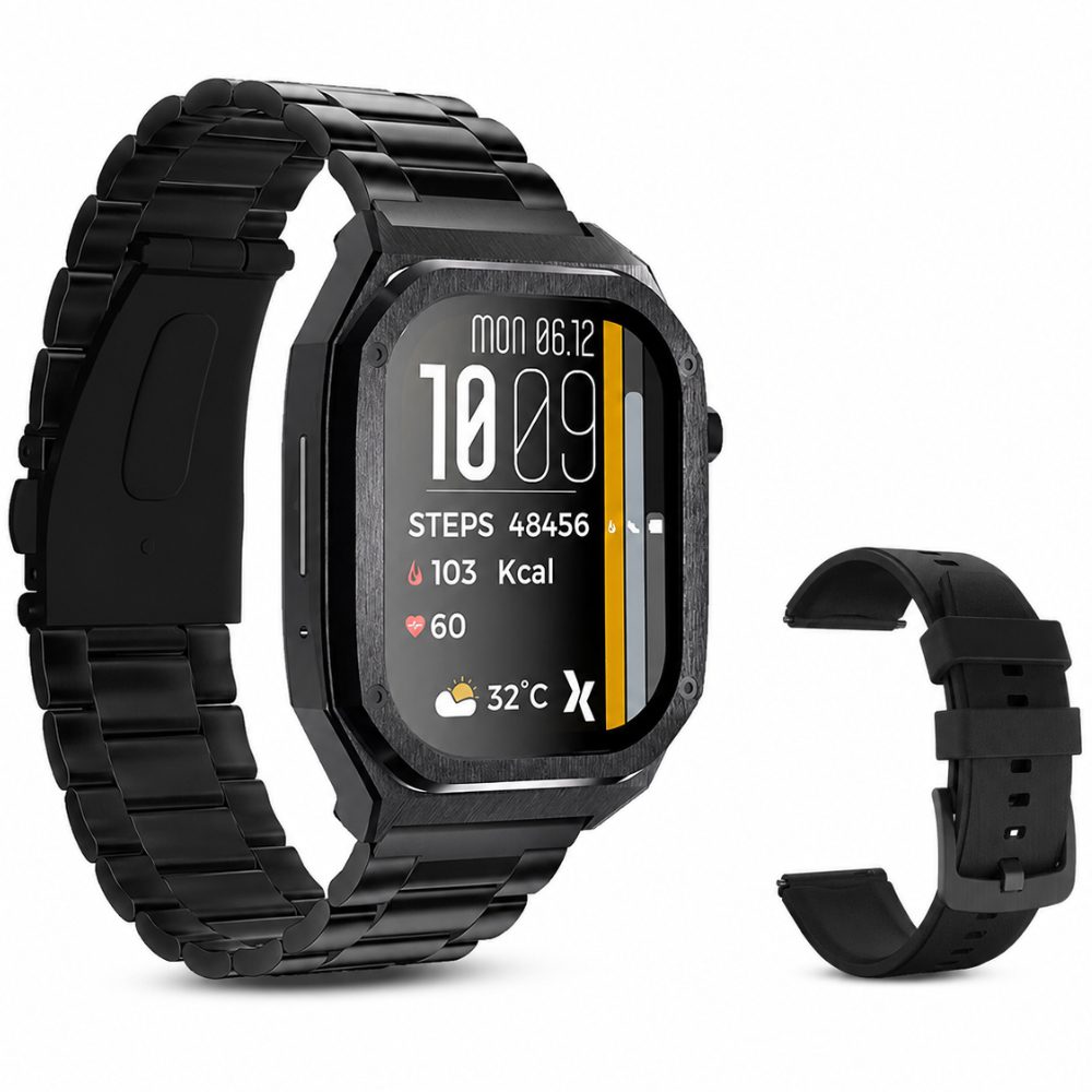 Smartwatch Maxcom FW65 Iron S 1.95” Amoled IP68 400mAh με Έξτρα Λουράκι Μαύρο | Smartwatches - shopin.gr