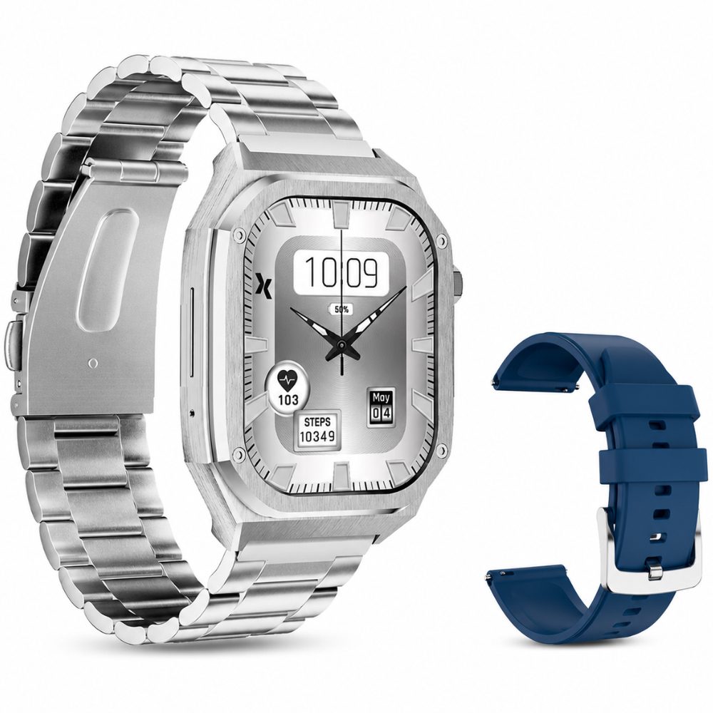 Smartwatch Maxcom FW65 Iron S 1.95” Amoled IP68 400mAh με Έξτρα Λουράκι Ασημί | Smartwatches - shopin.gr