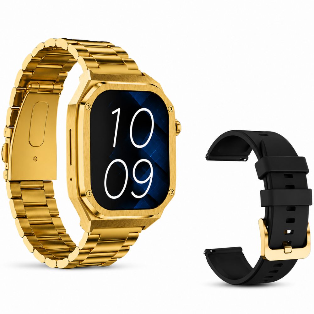 Smartwatch Maxcom FW65 Iron S 1.95” Amoled IP68 400mAh με Έξτρα Λουράκι Χρυσό | Smartwatches - shopin.gr