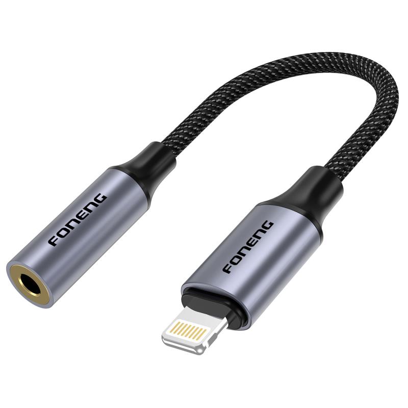 Αντάπτορας Foneng BM30 3.5mm Θηλυκό σε Lightning Αρσενικό 0.14m Μαύρο | Shopin.gr