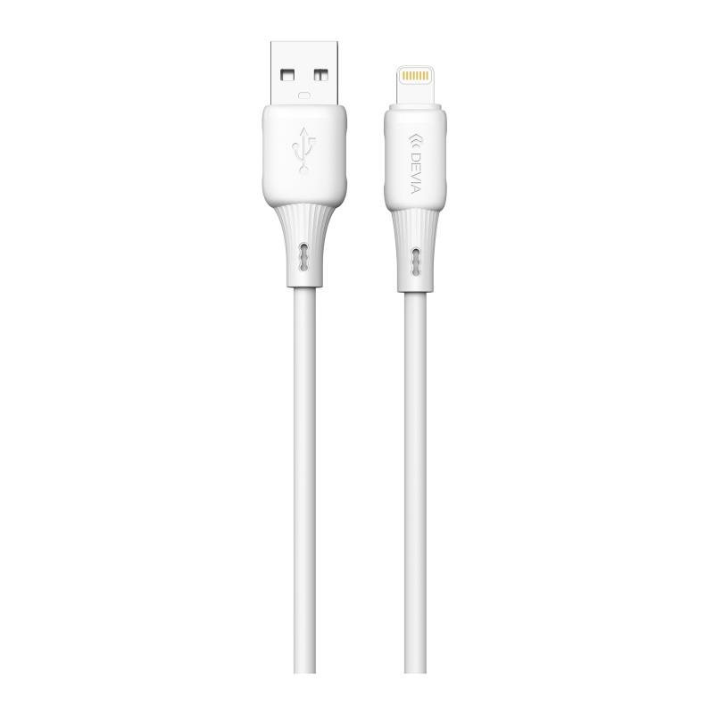 Καλώδιο Σύνδεσης USB 2.0 Devia EC630 USB A σε Lightning 2.4A Silicone Pro3 1m Λευκό Καλώδιο Σύνδεσης USB 2.0 Devia EC630 USB A σε Lightning 2.4A Silicone Pro3 1m Λευκό | Shopin.gr