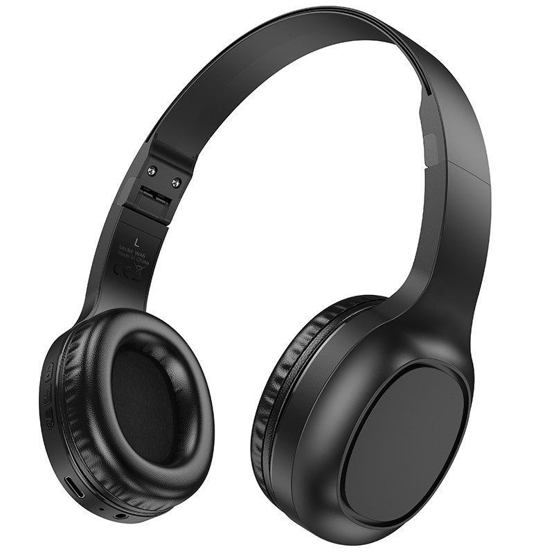 Wireless Ακουστικά Stereo Hoco W46 Charm V5.3 200mAh AUX Μαύρα | Bluetooth - shopin.gr