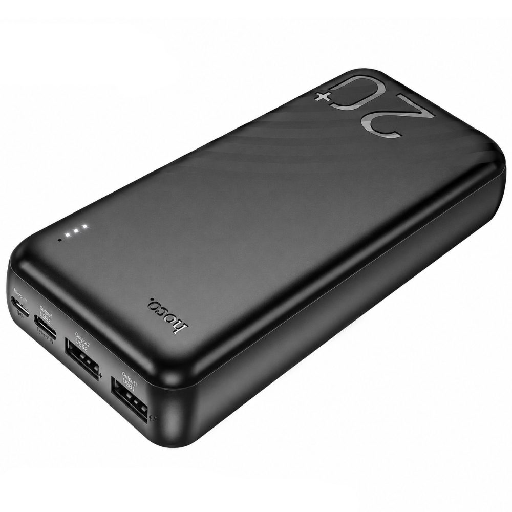Power Bank Hoco J123A Element 20000mAh 5V/2A 1xUSB-C 1xUSB-A 1xMicroUSB και LED Ένδειξη Μπαταρίας Μαύρο | Power Bank - shopin.gr