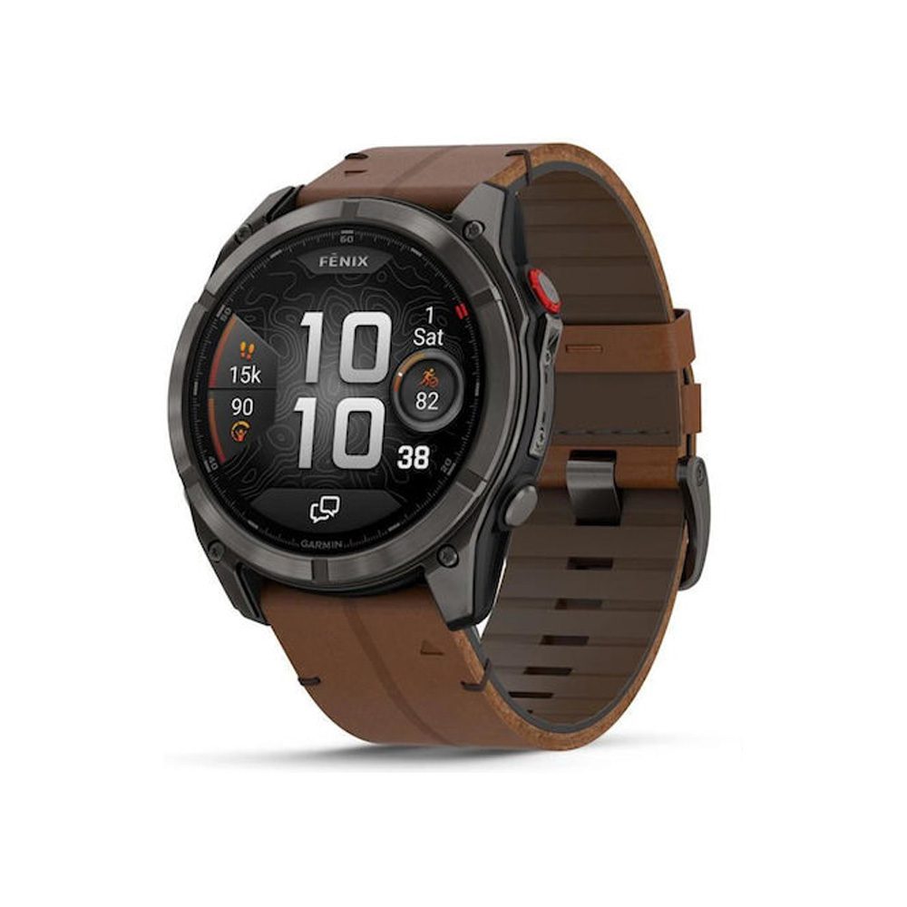 Smartwatch Garmin Fenix 8 Pro Amoled Sapphire 51mm GPS NFC 10 ATM με Δυνατότητα Κλήσεων Sapphire Titanium με Pebble Gray Silicone Band | Smartwatches - shopin.gr