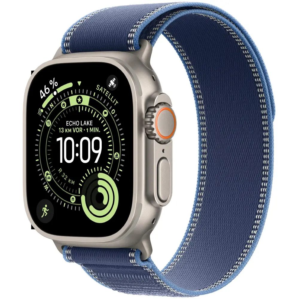 Apple Watch Ultra 3 5G 49mm GPS eSIM NFC IP6X Natural Titanium Case με Blue Trail Loop | Smartwatches - shopin.gr