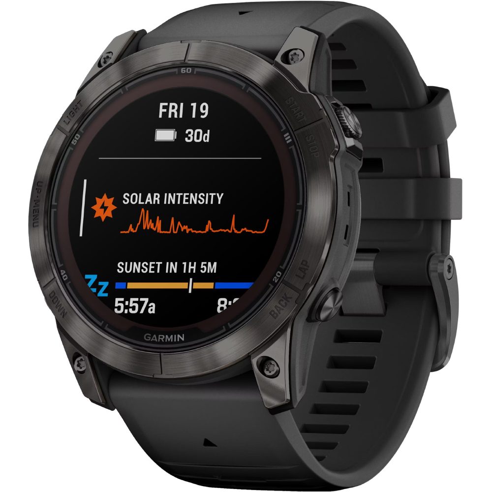 Smartwatch Garmin Fenix 7X Pro Sapphire Solar Titanium 51mm GPS NFC 10 ATM Carbon Grey DLC Titanium με Black Band | Smartwatches - shopin.gr