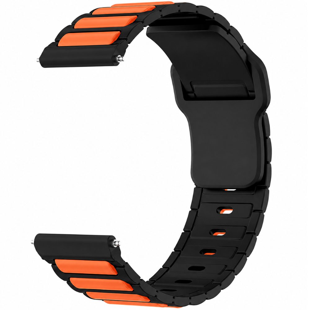 Watchband Hoco WH27 Flexible Series Silicon Strap για Samsung Huawei Xiaomi Vivo OPPO κα 22mm Universal Μαύρο-Πορτοκαλί | Αξεσουάρ Wearables - shopin.gr