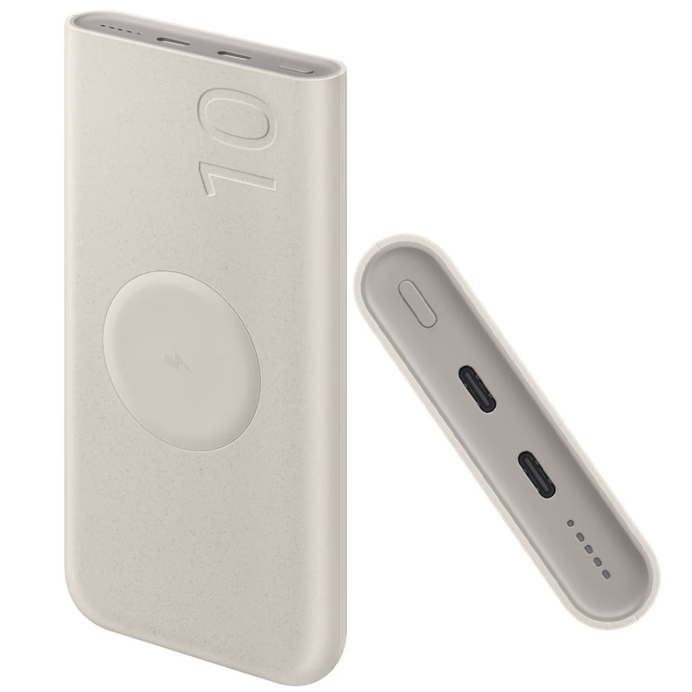 Power Bank Samsung U2510XUEGEU 10000mAh 25W με 2xUSB-C In/Out και Ασύρματη Φόρτιση Beige | Power Bank - shopin.gr