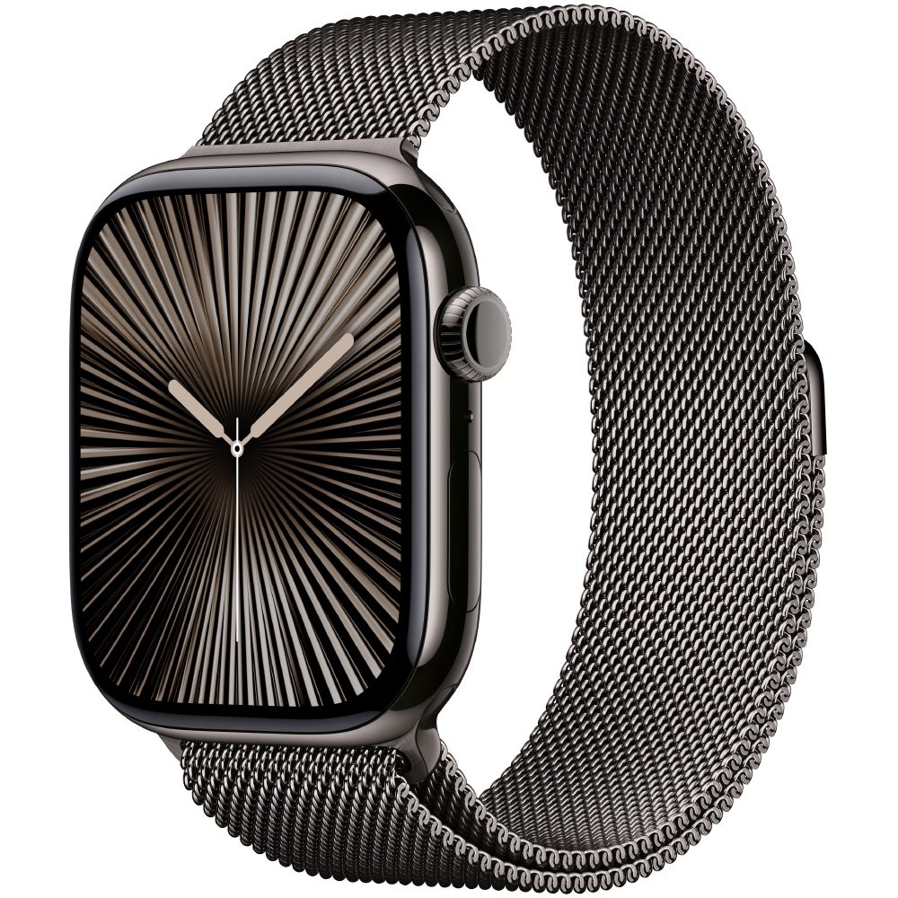 Apple Watch Series 10 4G 46mm GPS eSIM NFC IP6X Titanium Case with Milanese Loop Slate | Smartwatches - shopin.gr