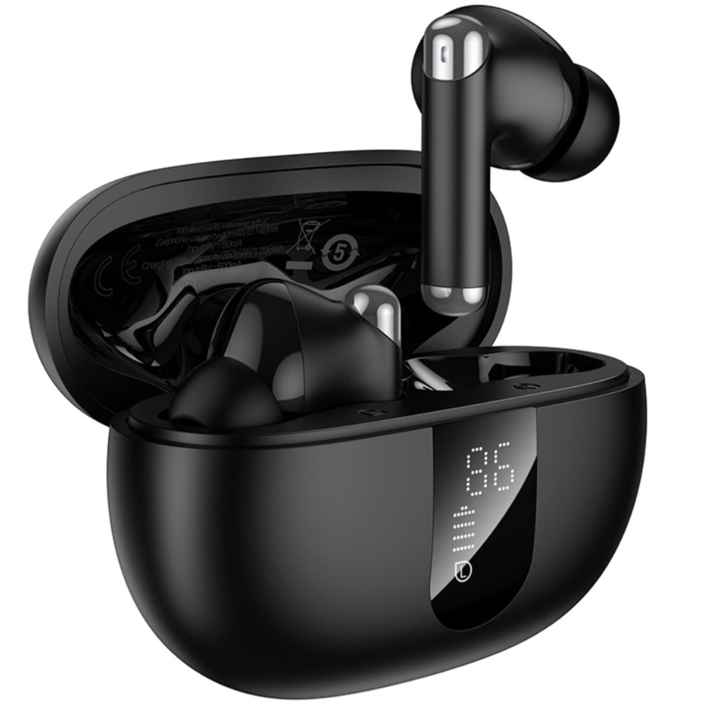 Wireless Hands Free Hoco EQ26 Nice ANC+ENC v5.4 300mAh 7 Ώρες Λειτουργίας Εναλλαγή Master / Slave Συμβατά με Siri Μαύρα | Bluetooth - shopin.gr