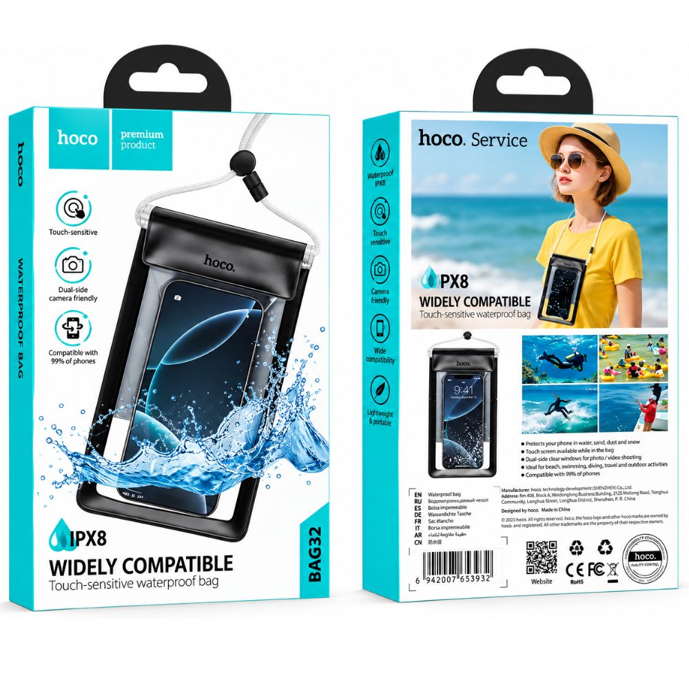 Θήκη Αδιάβροχη Hoco. BAG32 IPX8 για Συσκευές εως 7.2" Διαστάσεις 22cm x 13.3cm | Θήκες - shopin.gr