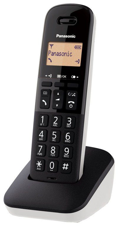 Ασύρματο Ψηφιακό Τηλέφωνο Panasonic KX-TGB610JTW Μαύρο - Λευκό με Πλήκτρο Αποκλεισμού Κλήσεων | Ασύρματα Τηλέφωνα - shopin.gr