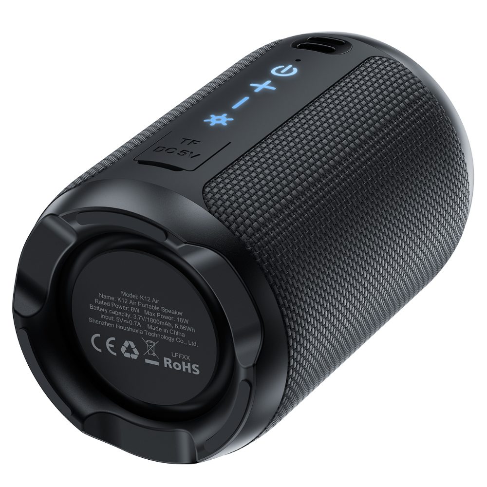 Φορητό Ηχείο Wireless Acefast K12 Air TWS ENC v6.0 1800mAh 16W TF Card AUX RGB Φωτισμό IPX4 Μαύρο | Φορητά Ηχεία - shopin.gr