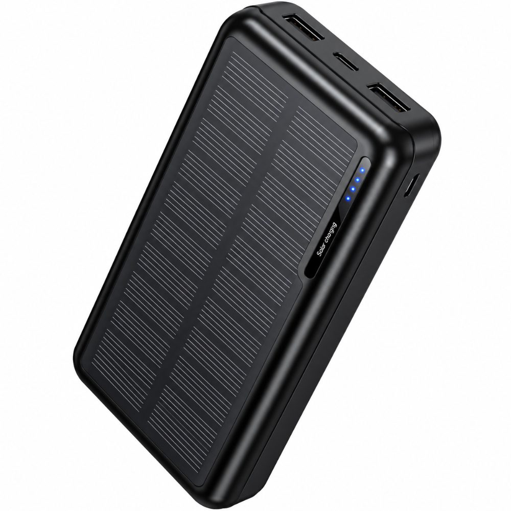 Power Bank Hoco J176A Honorifico 20000mAh 10W 1xUSB-C 2xUSB-A 1xMicroUSB με Solar Panel Μαύρο | Power Bank - shopin.gr