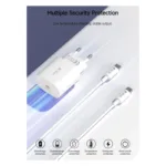 Φορτιστής Ταξιδίου Ταχείας Φόρτισης Devia RLC-383 με Έξοδο USB C PD 25W & Καλώδιο USB C σε USB C Smart Λευκό | Shopin.gr