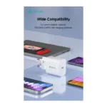 Φορτιστής Ταξιδίου Ταχείας Φόρτισης Devia RCE-3005CL με Έξοδο USB C GaN PD 30W & Καλώδιο USB C σε USB C 1m Smart Λευκό | Shopin.gr