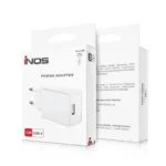 Φορτιστής Ταξιδίου inos με Έξοδο USB A 12W & Micro USB Καλώδιο 1m Λευκό | Shopin.gr