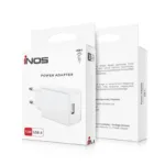 Φορτιστής Ταξιδίου inos με Έξοδο USB A 12W & USB C Καλώδιο 1m Λευκό | Shopin.gr