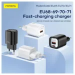Φορτιστής Ταξιδίου Ταχείας Φόρτισης Foneng EU69 με Έξοδο USB C PD 20W 3A & Καλώδιο USB C σε Lightning 1m Λευκό | Shopin.gr