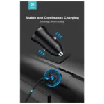 Φορτιστής Αυτοκινήτου Ταχείας Φόρτισης Devia EA442 Mini με Διπλή Έξοδο USB A & USB C PD QC 3.0 30W Smart Μαύρο | Shopin.gr