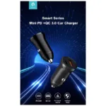 Φορτιστής Αυτοκινήτου Ταχείας Φόρτισης Devia EA442 Mini με Διπλή Έξοδο USB A & USB C PD QC 3.0 30W Smart Μαύρο | Shopin.gr