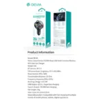Φορτιστής Αυτοκινήτου Ταχείας Φόρτισης Devia C4S με Διπλή Έξοδο USB A & USB C PD QC 3.0 30W & Bluetooth MP3 Smart Μαύρο | Shopin.gr