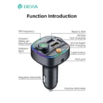 Φορτιστής Αυτοκινήτου Ταχείας Φόρτισης Devia C4S με Διπλή Έξοδο USB A & USB C PD QC 3.0 30W & Bluetooth MP3 Smart Μαύρο | Shopin.gr