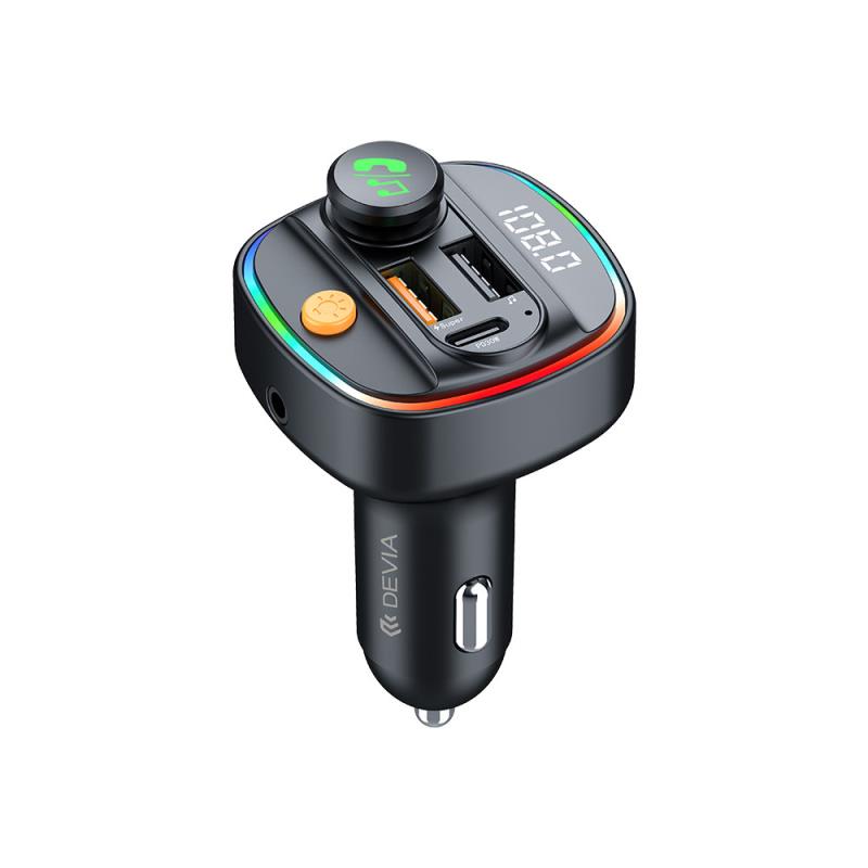Φορτιστής Αυτοκινήτου Ταχείας Φόρτισης Devia C4S με Διπλή Έξοδο USB A & USB C PD QC 3.0 30W & Bluetooth MP3 Smart Μαύρο | Shopin.gr