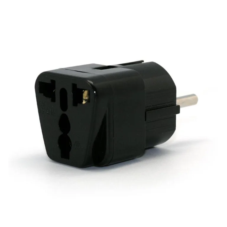 Αντάπτορας 3-pin UK & US σε Ευρωπαϊκό Βύσμα Μαύρο | Shopin.gr