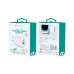 Φορτιστής Ταξιδίου Ταχείας Φόρτισης Devia RLC-389 με Διπλή Έξοδο USB A & USB C PD QC 20W Smart Λευκό | Shopin.gr