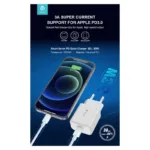 Φορτιστής Ταξιδίου Ταχείας Φόρτισης Devia με Έξοδο USB C PD 30W & Θήκη ShockProof & Tempered Glass Apple iPhone 15 Pro Max Star Pack Λευκό | Shopin.gr