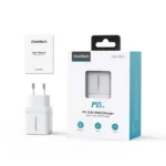 Φορτιστής Ταξιδίου Ταχείας Φόρτισης Choetech PD6051 με Διπλή Έξοδο 2xUSB C GaN PD 35W Λευκό | Shopin.gr