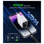 Φορτιστής Ταξιδίου Ταχείας Φόρτισης Choetech PD6051 με Διπλή Έξοδο 2xUSB C GaN PD 35W Λευκό | Shopin.gr