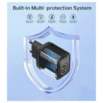 Φορτιστής Ταξιδίου Ταχείας Φόρτισης Choetech PD6051 με Διπλή Έξοδο 2xUSB C GaN PD 35W Μαύρο | Shopin.gr